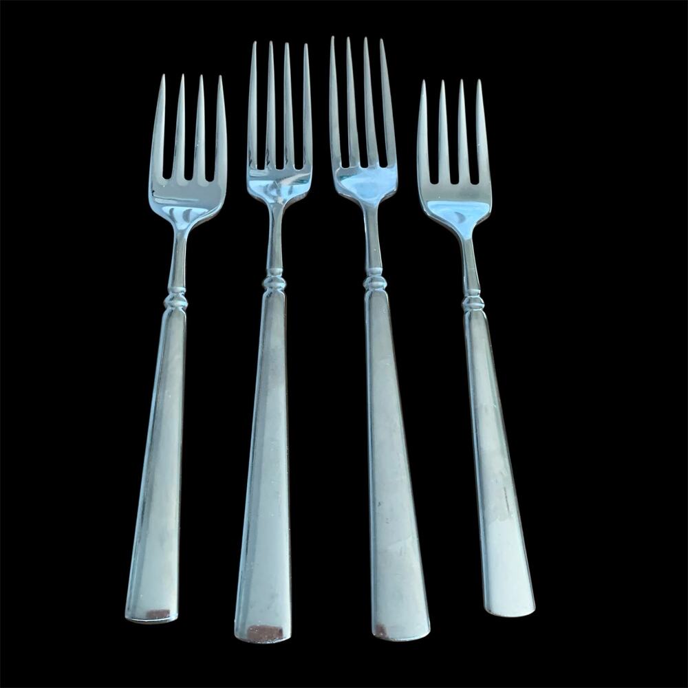 Oneida Easton Forks Stainless Steel Glossy Set of 4 Salad Dinner Fine Flatware